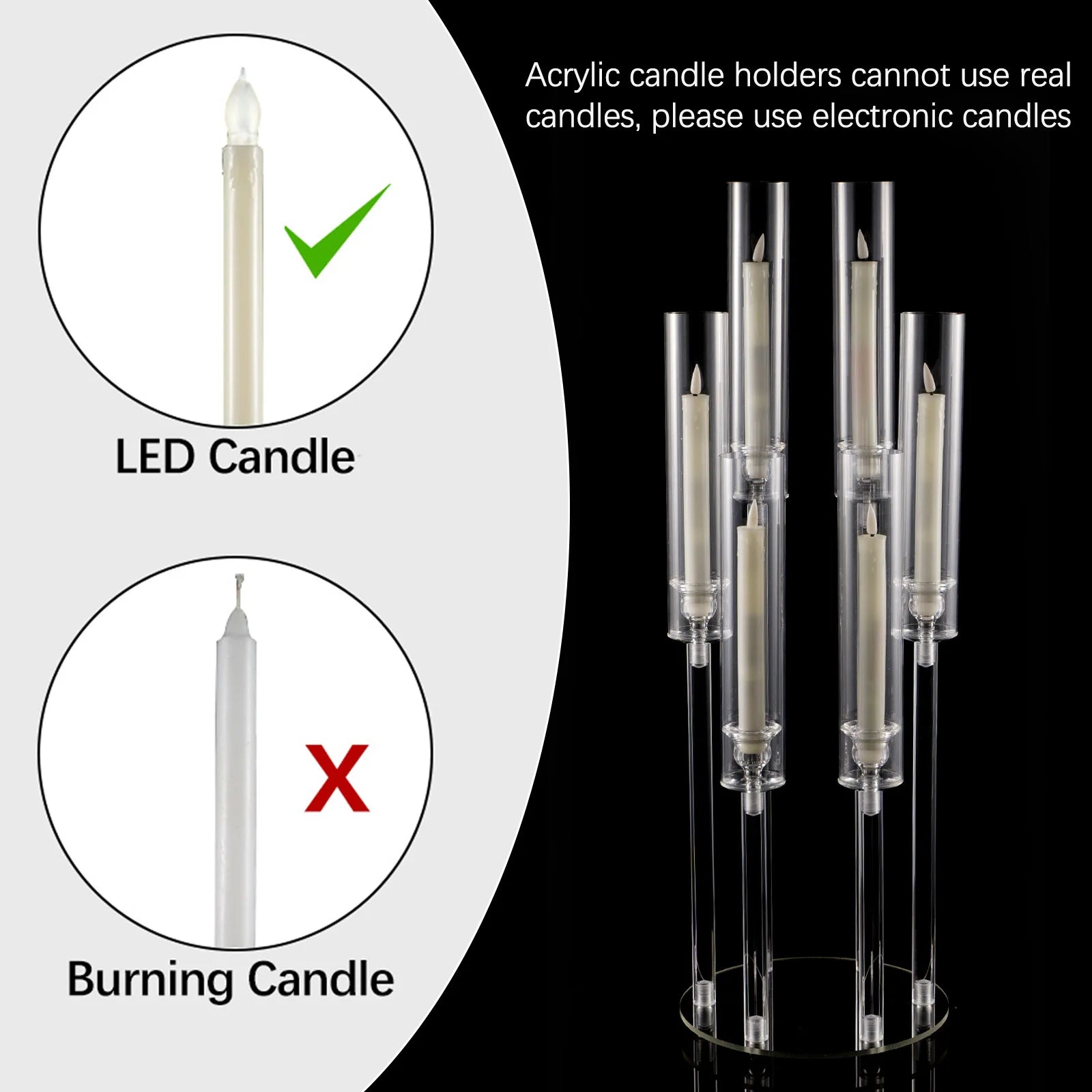 Candlestick Holde 6 Arm Candelabras Clear