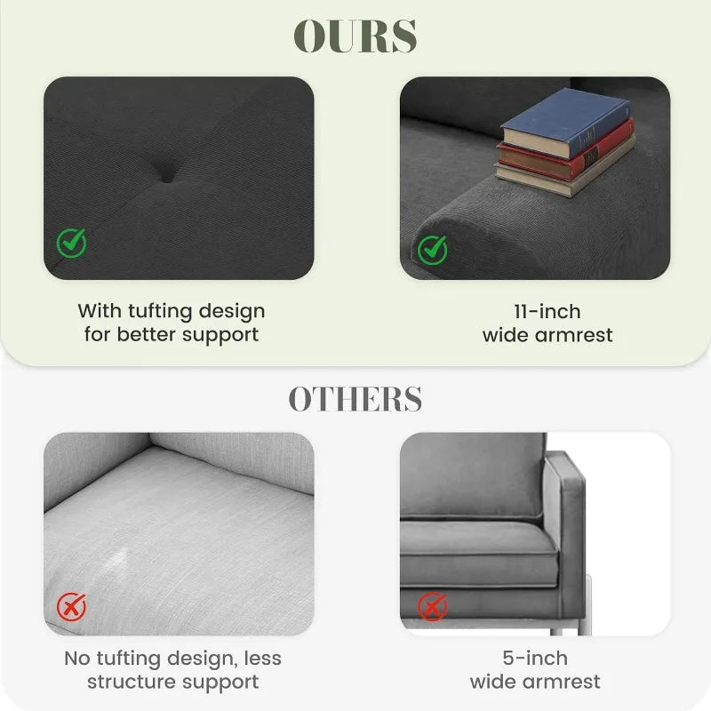 Modular Sectional Boneless Couch, Tufted Cloud