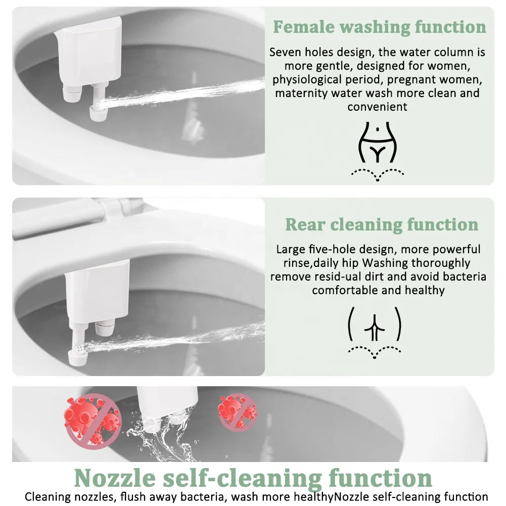 Non-Electric Mechanical Toilet Bidet Seat