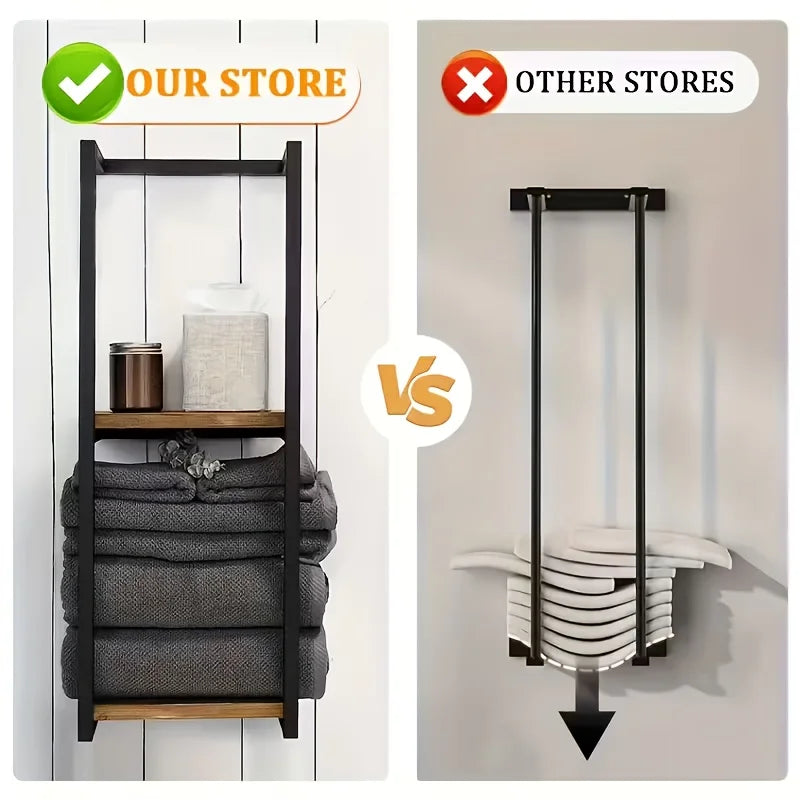 Carbon steel wall-mounted towel rack