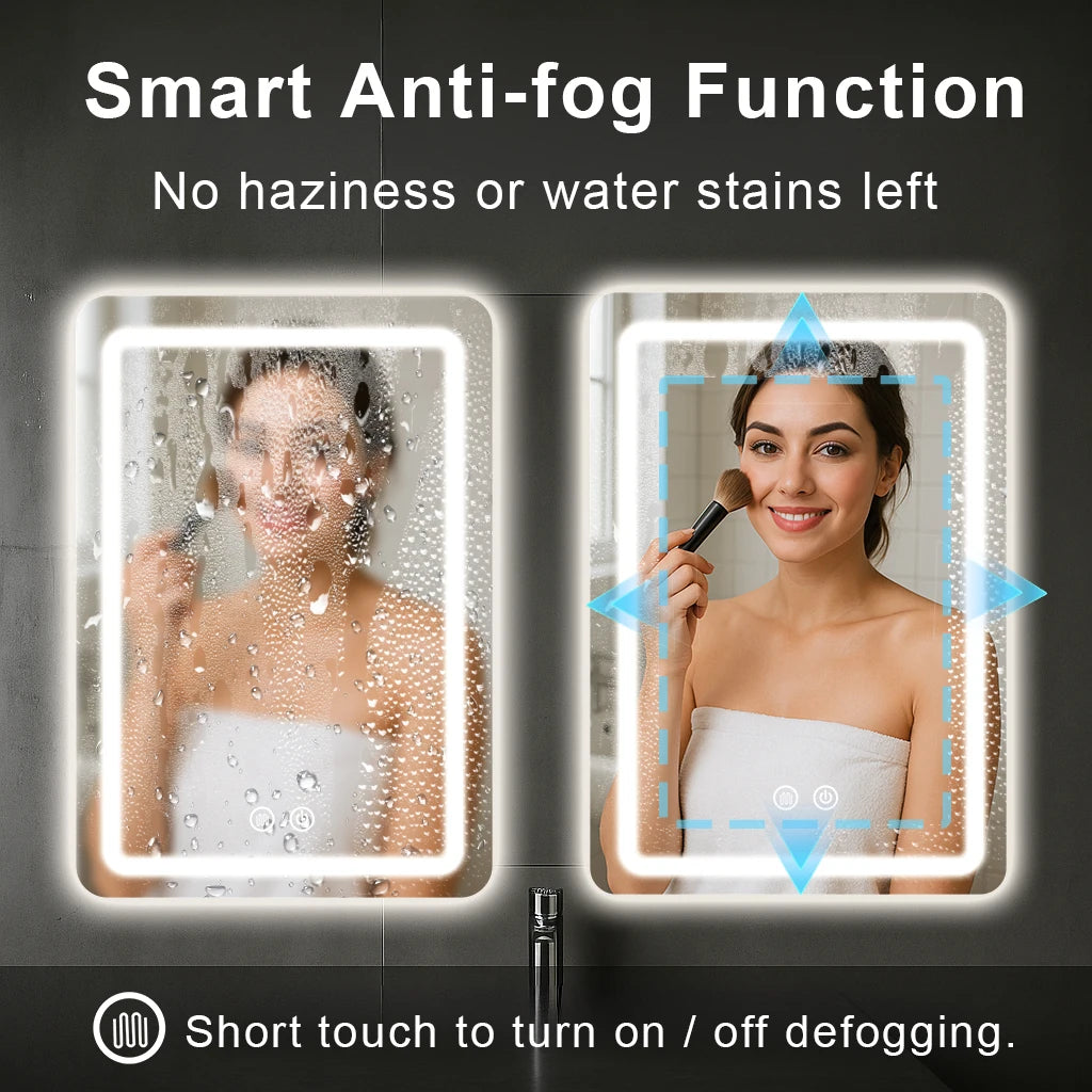 20x28 inch LED Bathroom Mirror with Backlit Lights Fogless