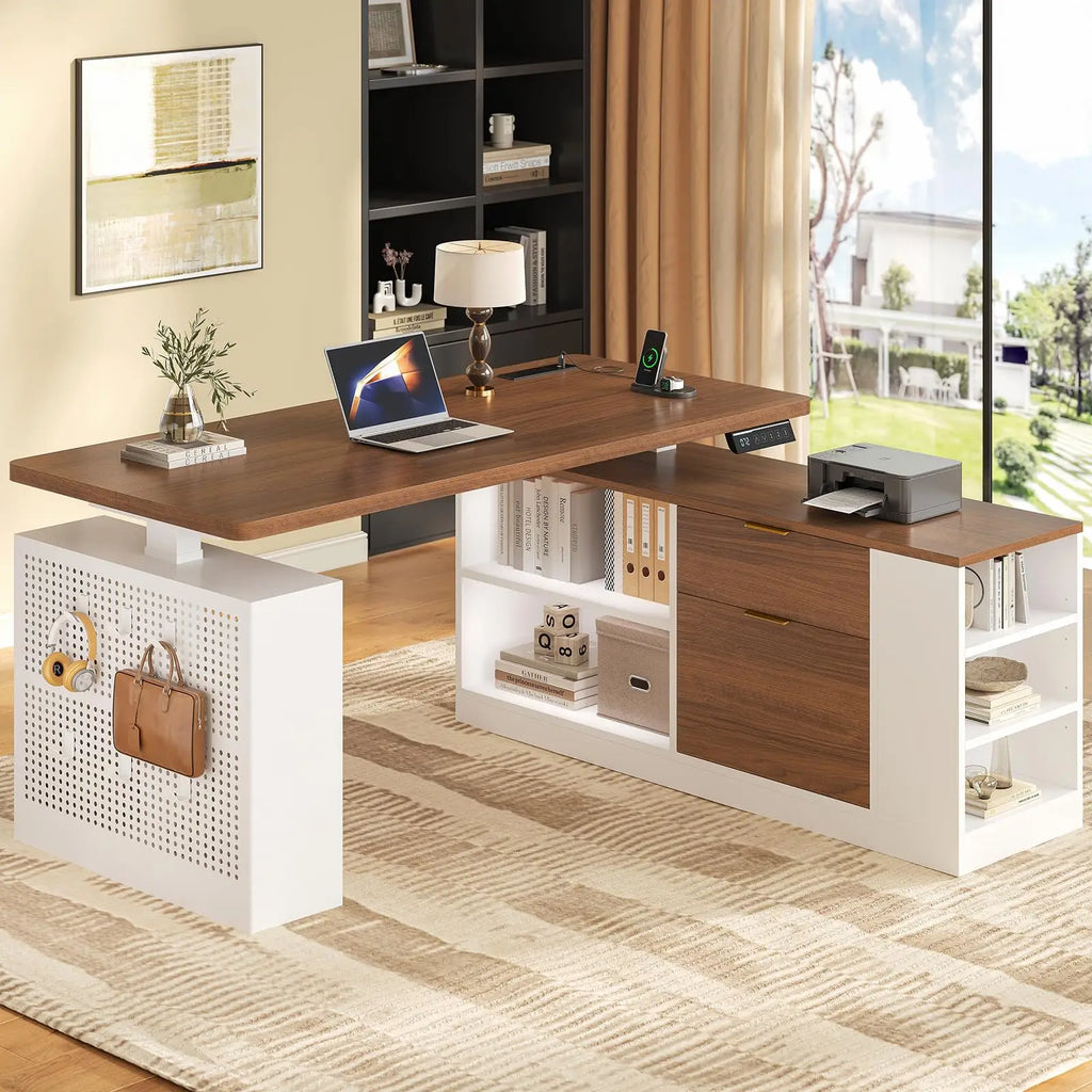 L Shaped Standing Desk Adjustable Height Electric Office Desk