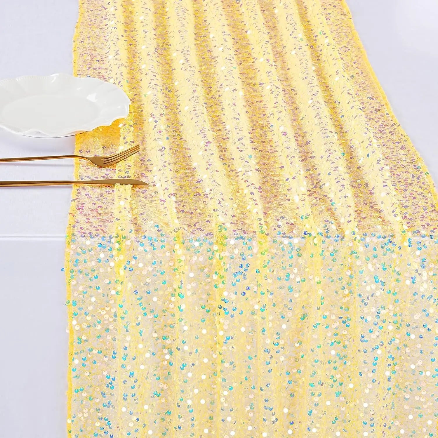 Glitter Iridescent Sequin Table Runner