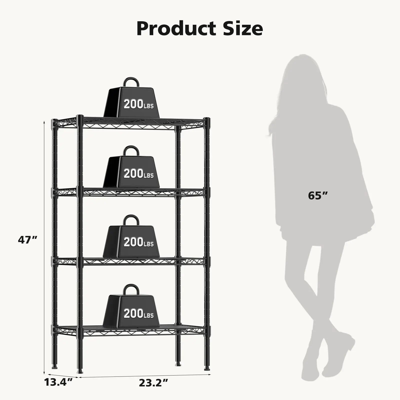 3-5 Tier Metal Wire Storage Shelves Adjustable