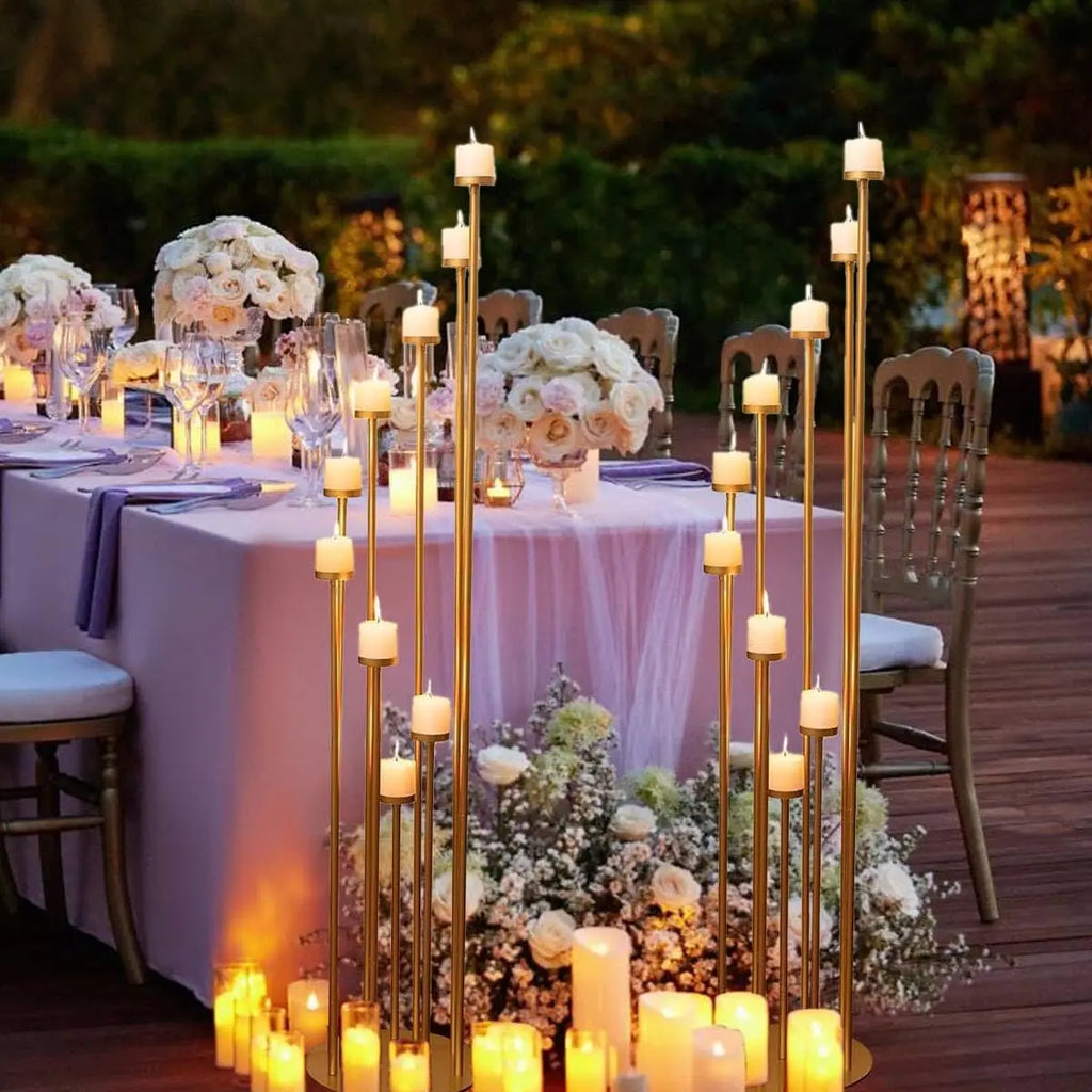 2pcs 9 Arm Candelabra Floor Candle Holders Tall Set
