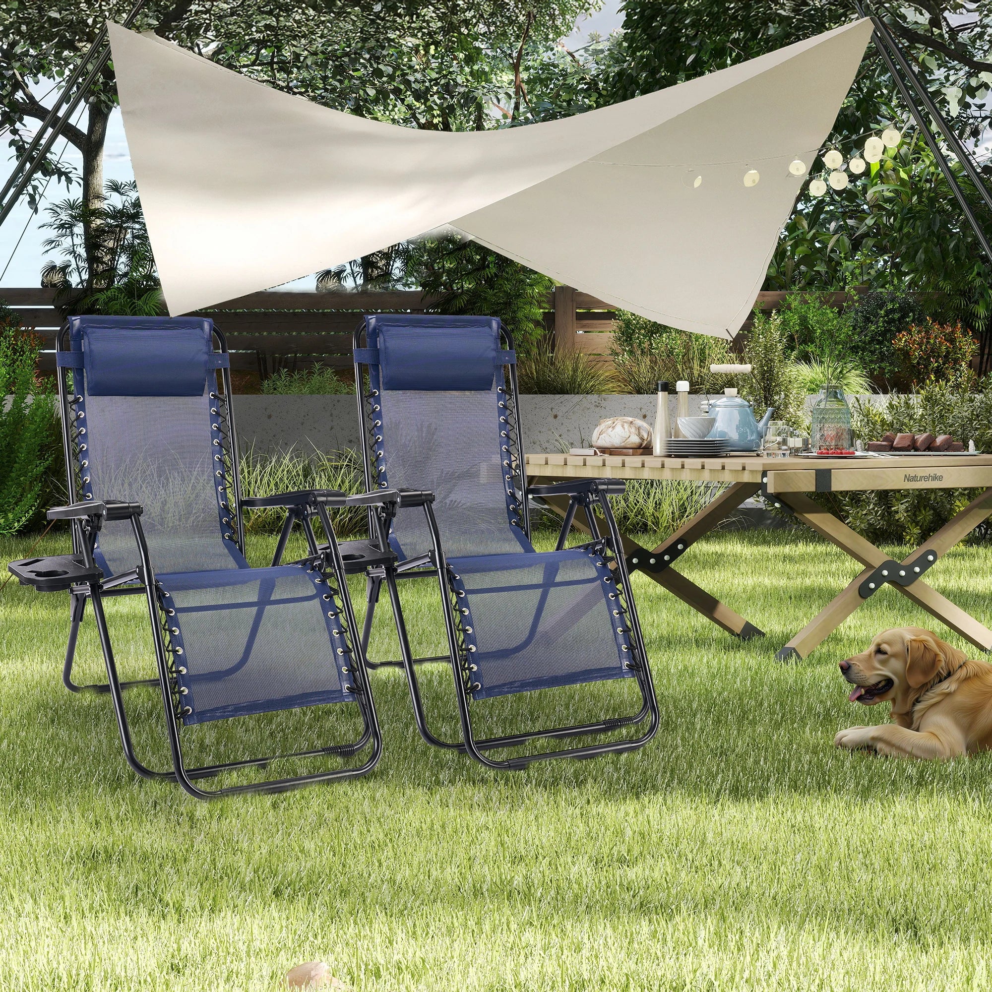 Portable Zero Gravity Recliner Chairs Set of 2