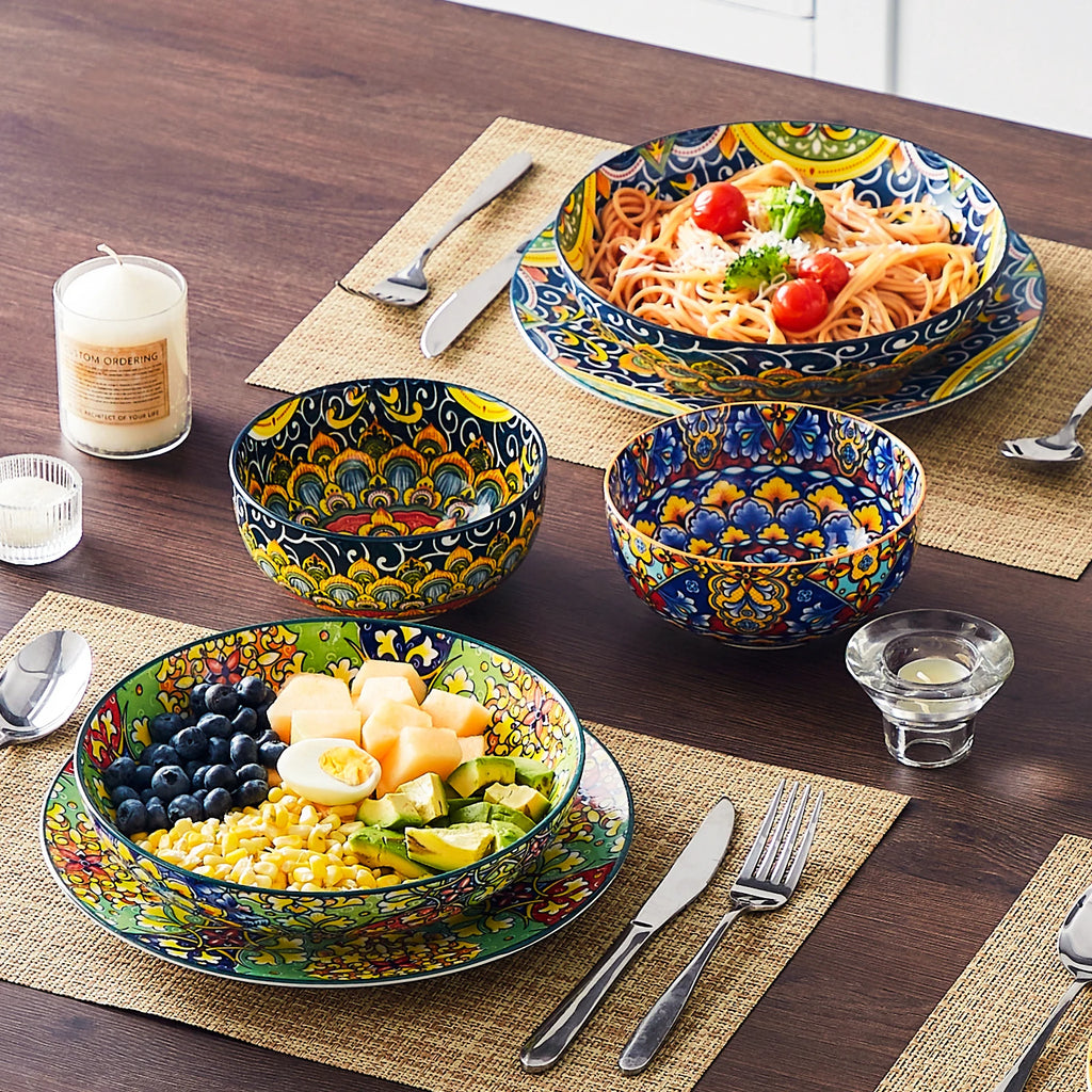 Piece Ceramic Pasta Bowls 42 Oz Soup Bowls