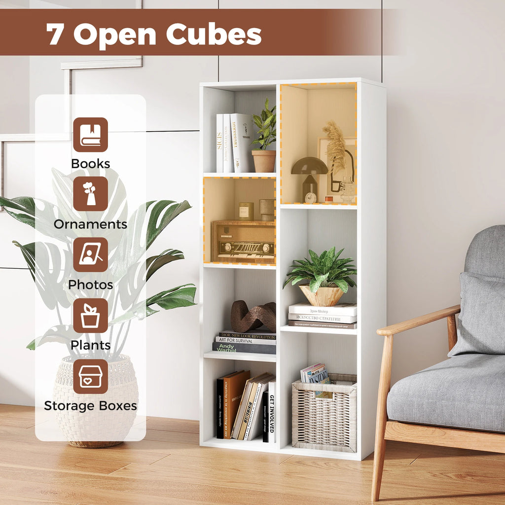 7-Cube Bookcase, Vertical or Horizontal Freestanding Bookshelf