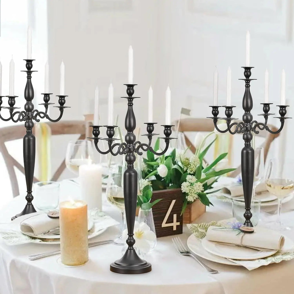 Black Candelabra Candle Holder for Table Centerpiece