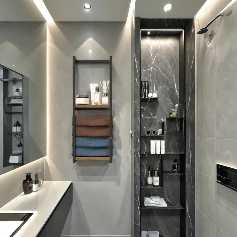 Carbon steel wall-mounted towel rack