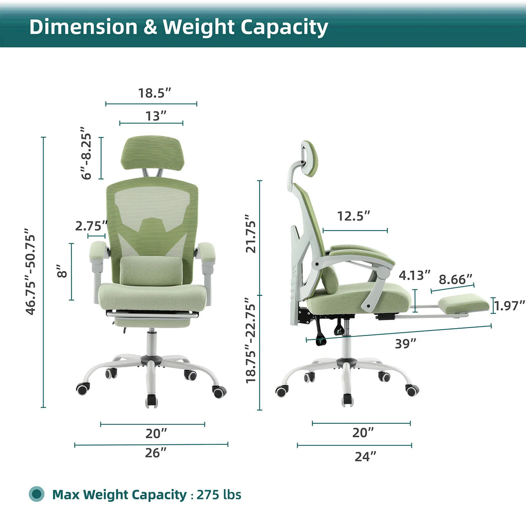 Ergonomic Reclining High Back Mesh