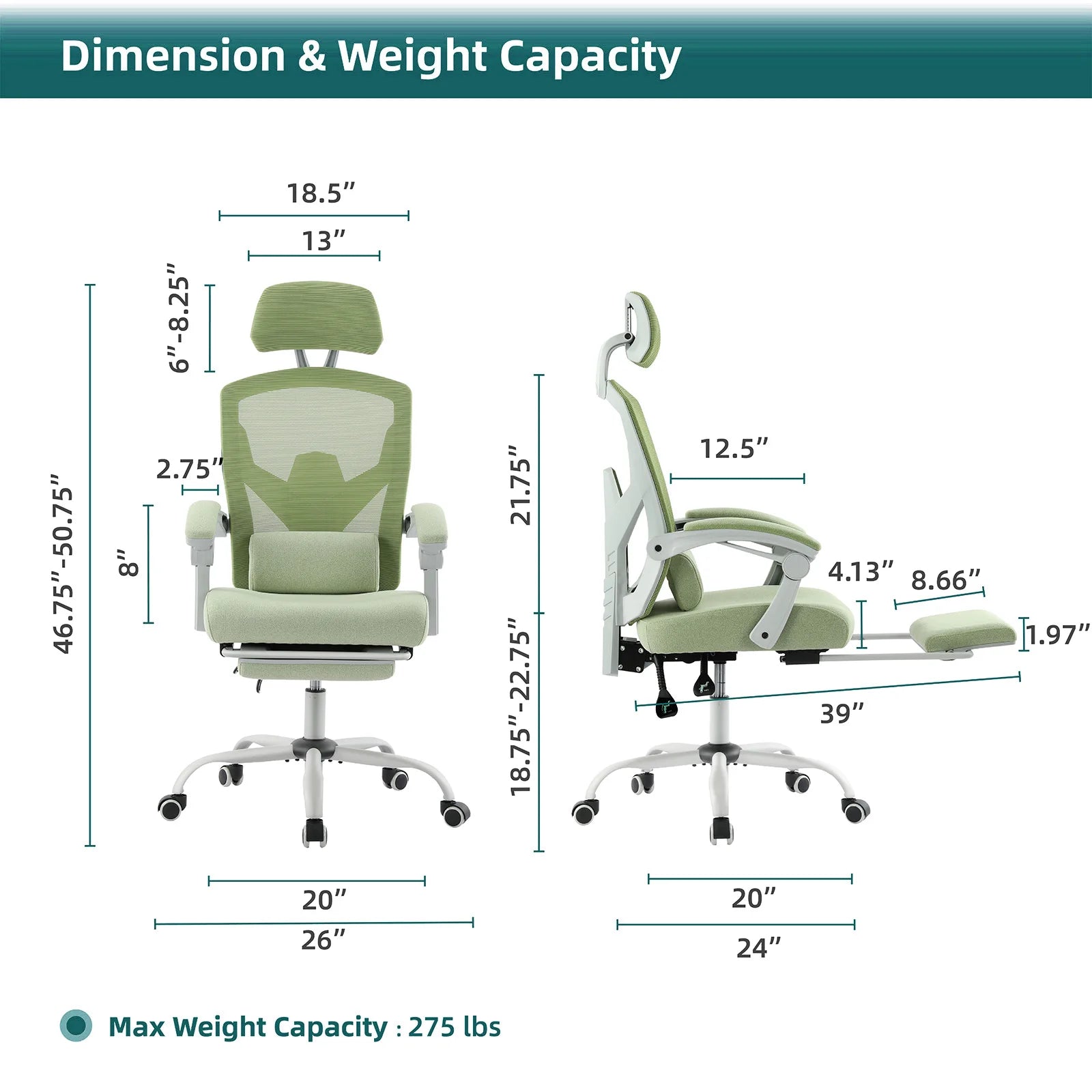 Ergonomic Reclining High Back Mesh