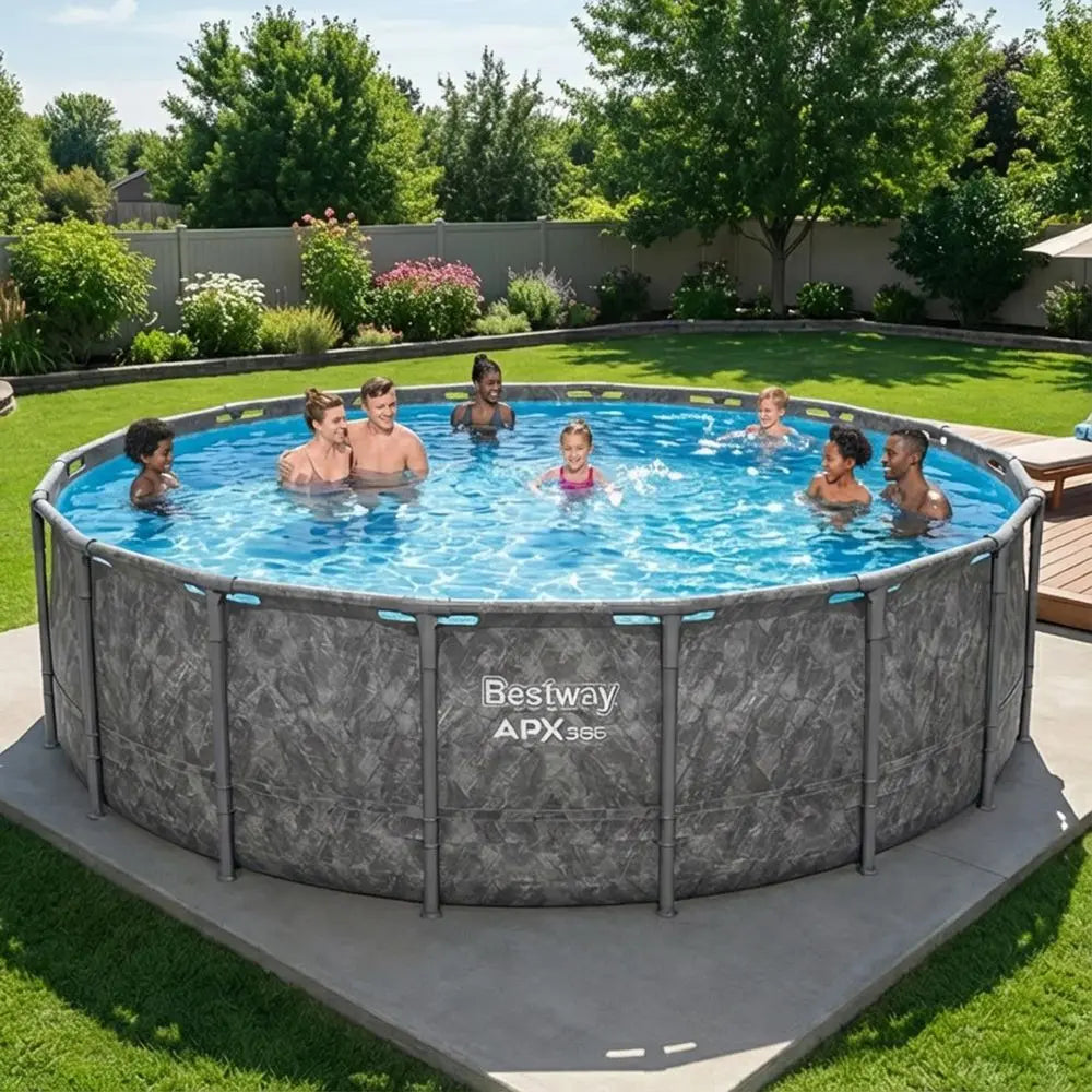 18 x 52 Above Ground Round Metal Frame Outdoor Swimming Pool