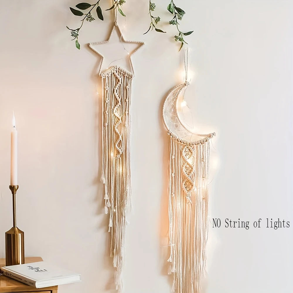 Star and Moon woven pendant home decor