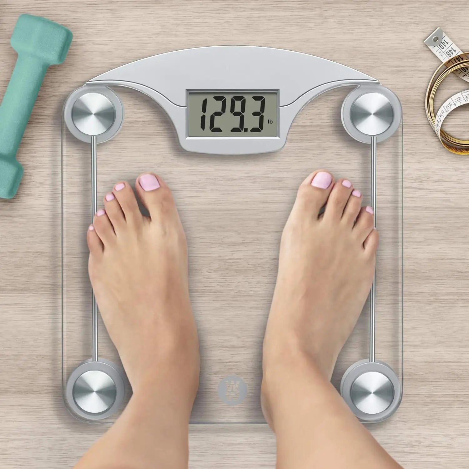 Digital Glass Bathroom Scale Measures Up to 400 Lbs.