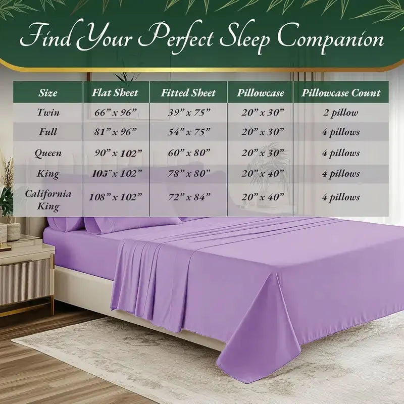 Bamboo Cooling Queen Size Sheet Set