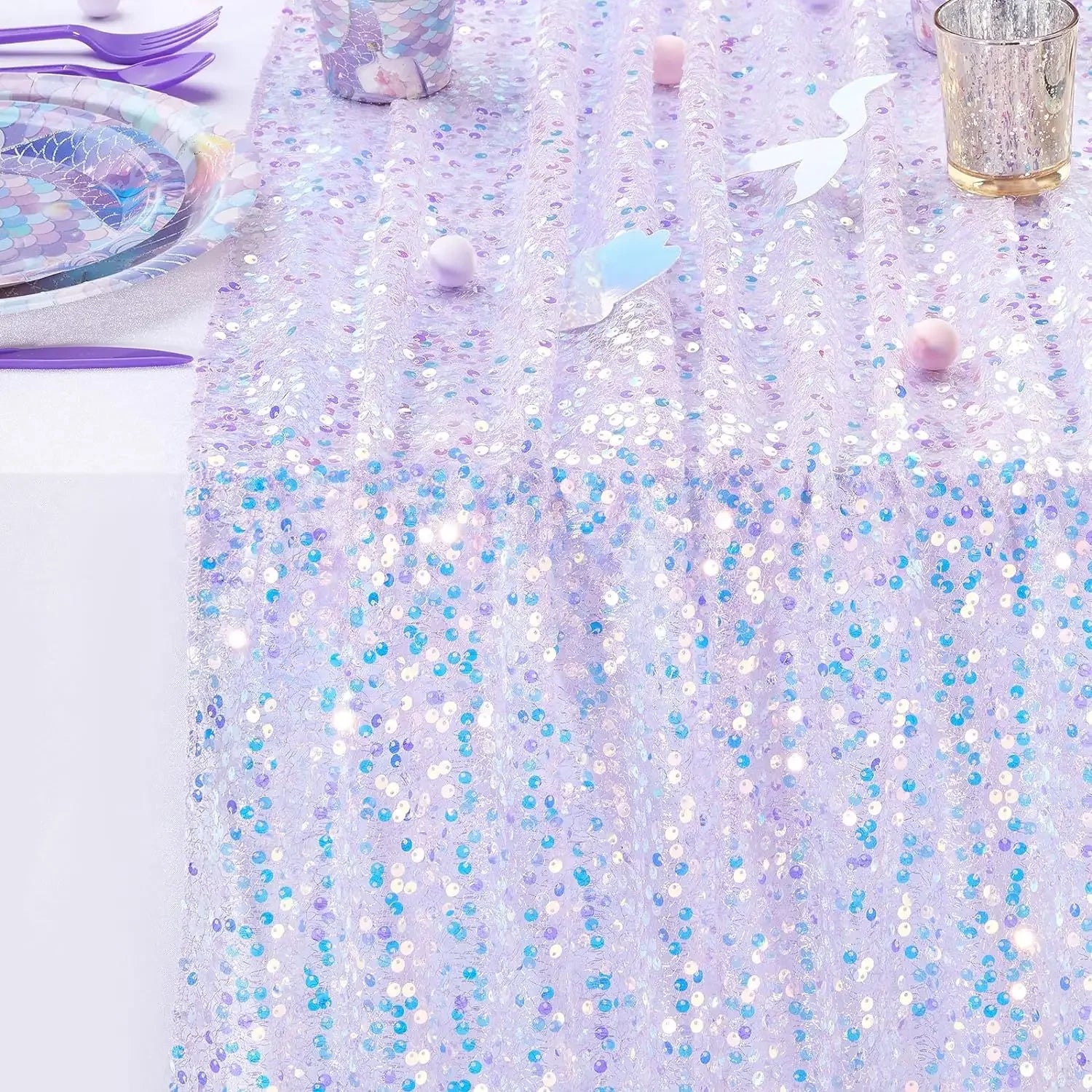 Glitter Iridescent Sequin Table Runner