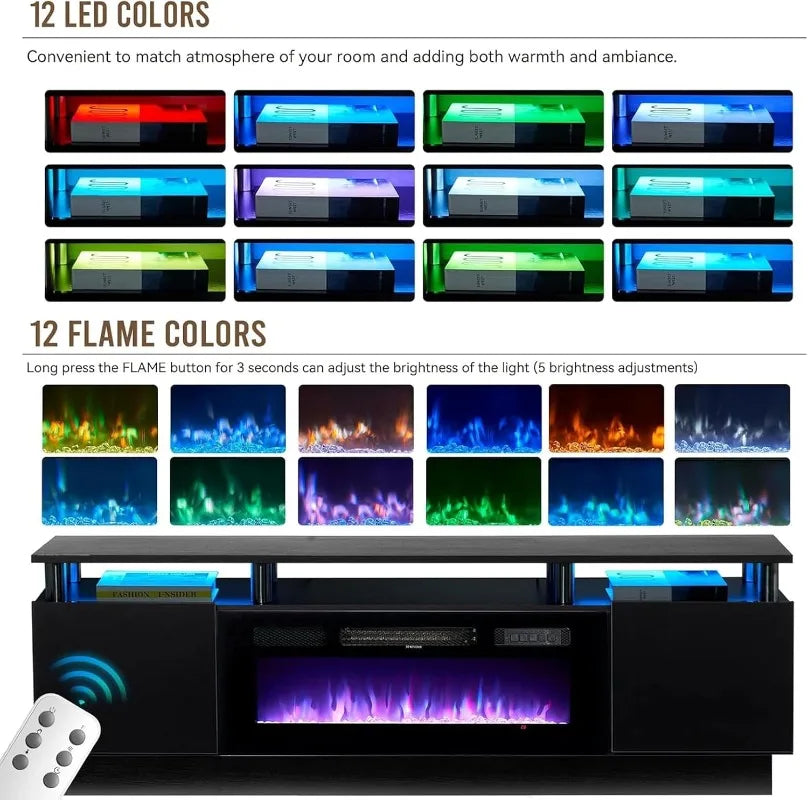 Fireplace TV Stand with 36" Electric Fireplace