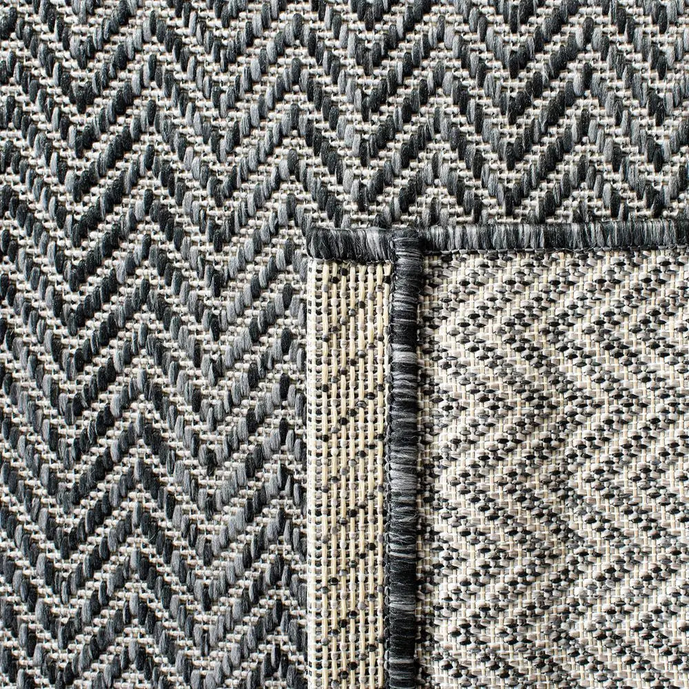 Washable Rug Outdoor 10 x 14, Black amp Beige
