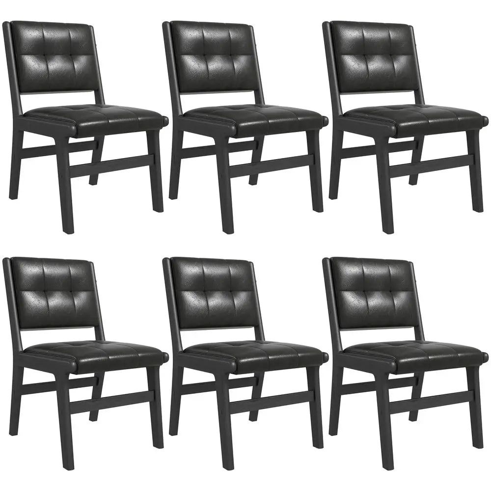 Faux Leather Dining Chairs Set of 6