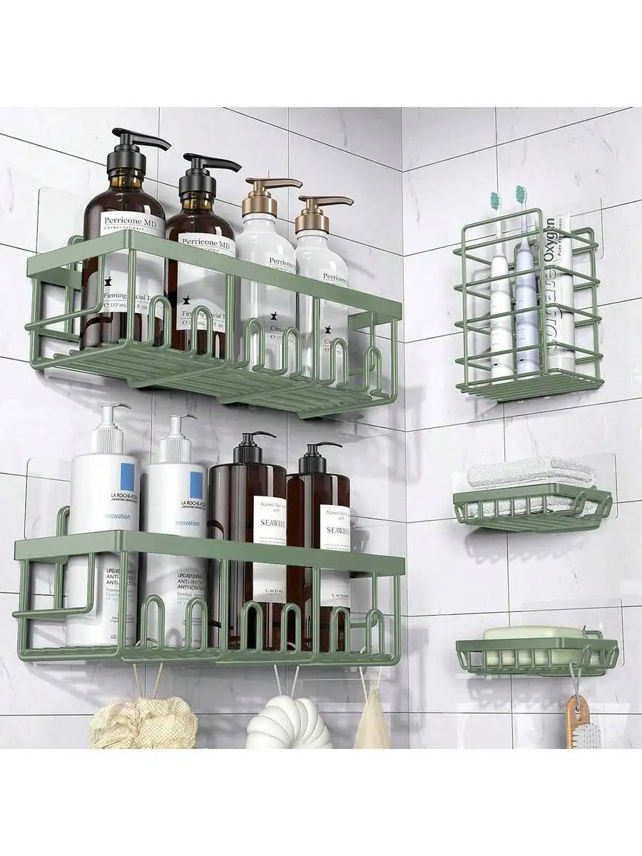 Adhesive Shower Caddy 5 Pack, Rustproof Stainless Steel