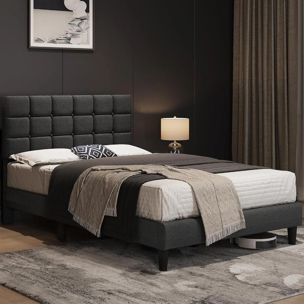 Upholstered Bed Frame, Full Bed Platform