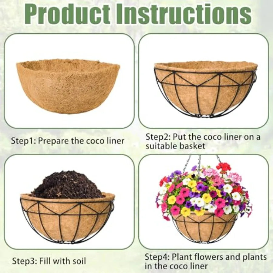 4 Pack Hanging Baskets for Plants Outdoor