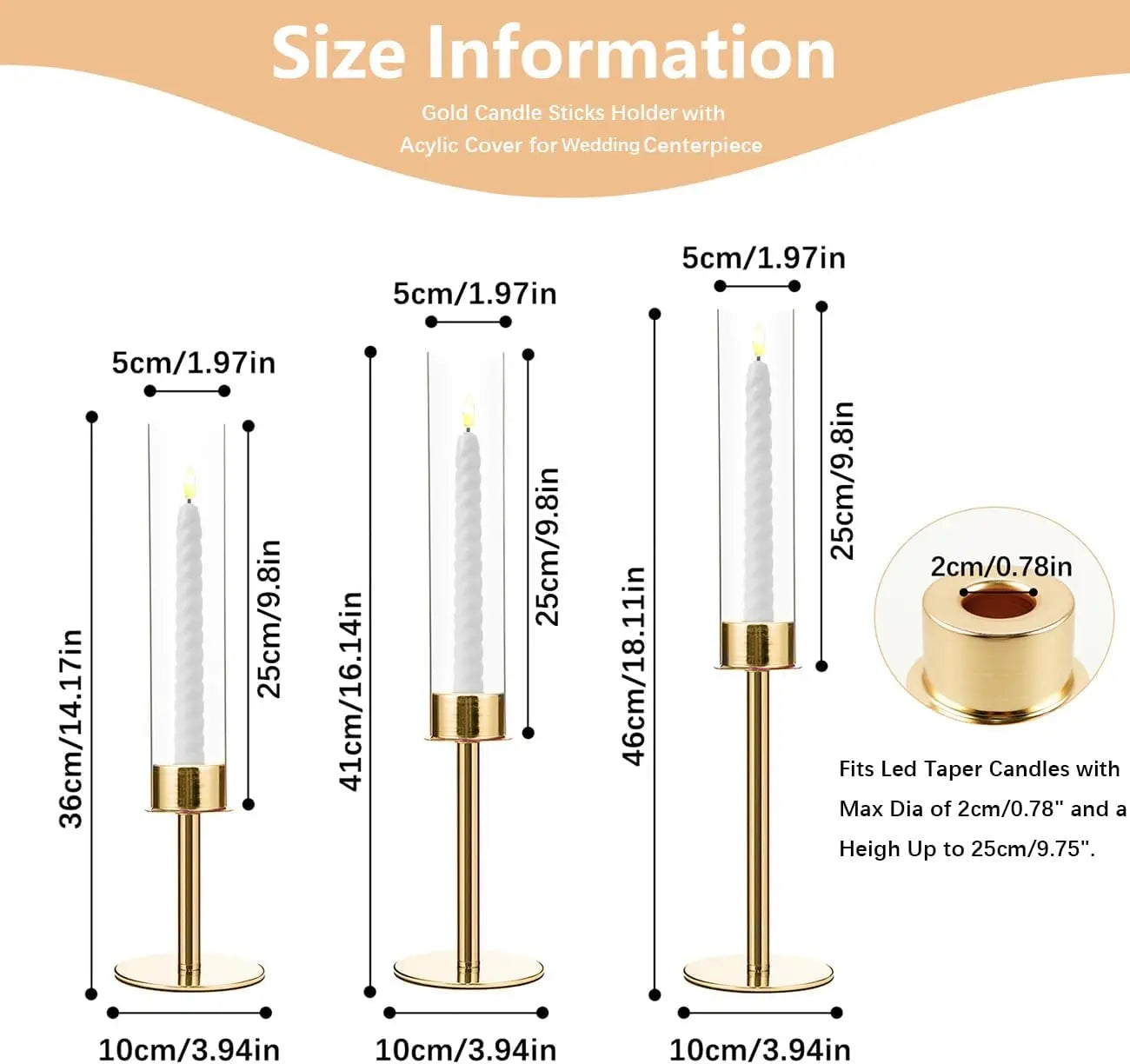 12 pcs Gold Candle Sticks Holder Table Centerpiece