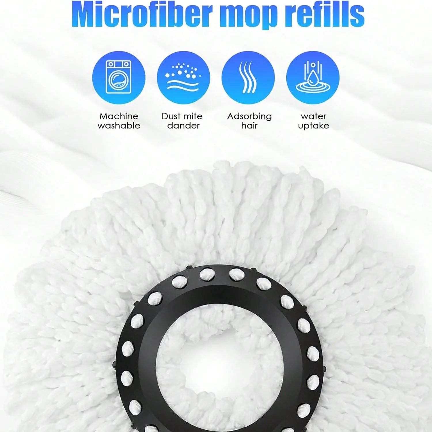 Mop Bucket Set with Soap Dispenser 2 Microfiber Heads