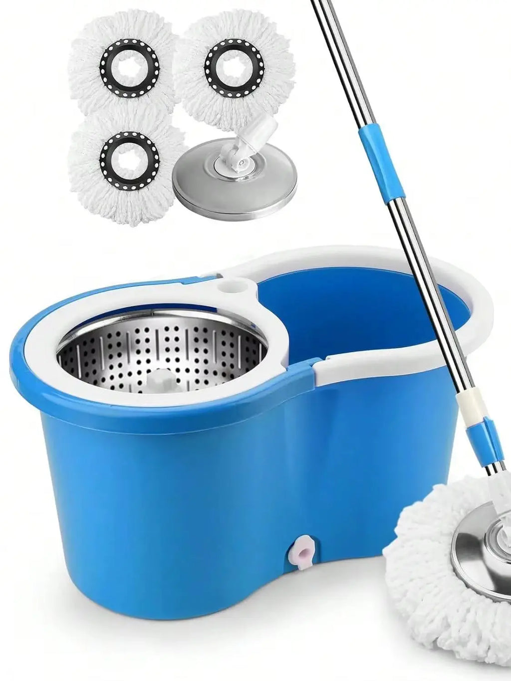 Mop Bucket Set with Soap Dispenser 2 Microfiber Heads