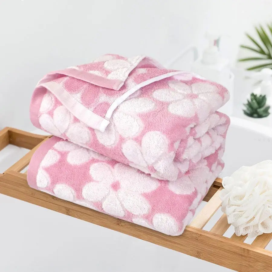 Pink Bath Towels Set of 2, Super Absorbent