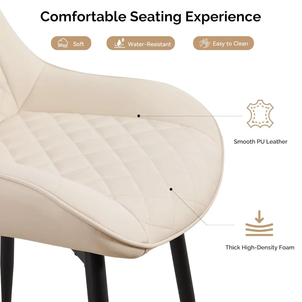Set of 4, Modern Dining Chairs with Thick Cushions