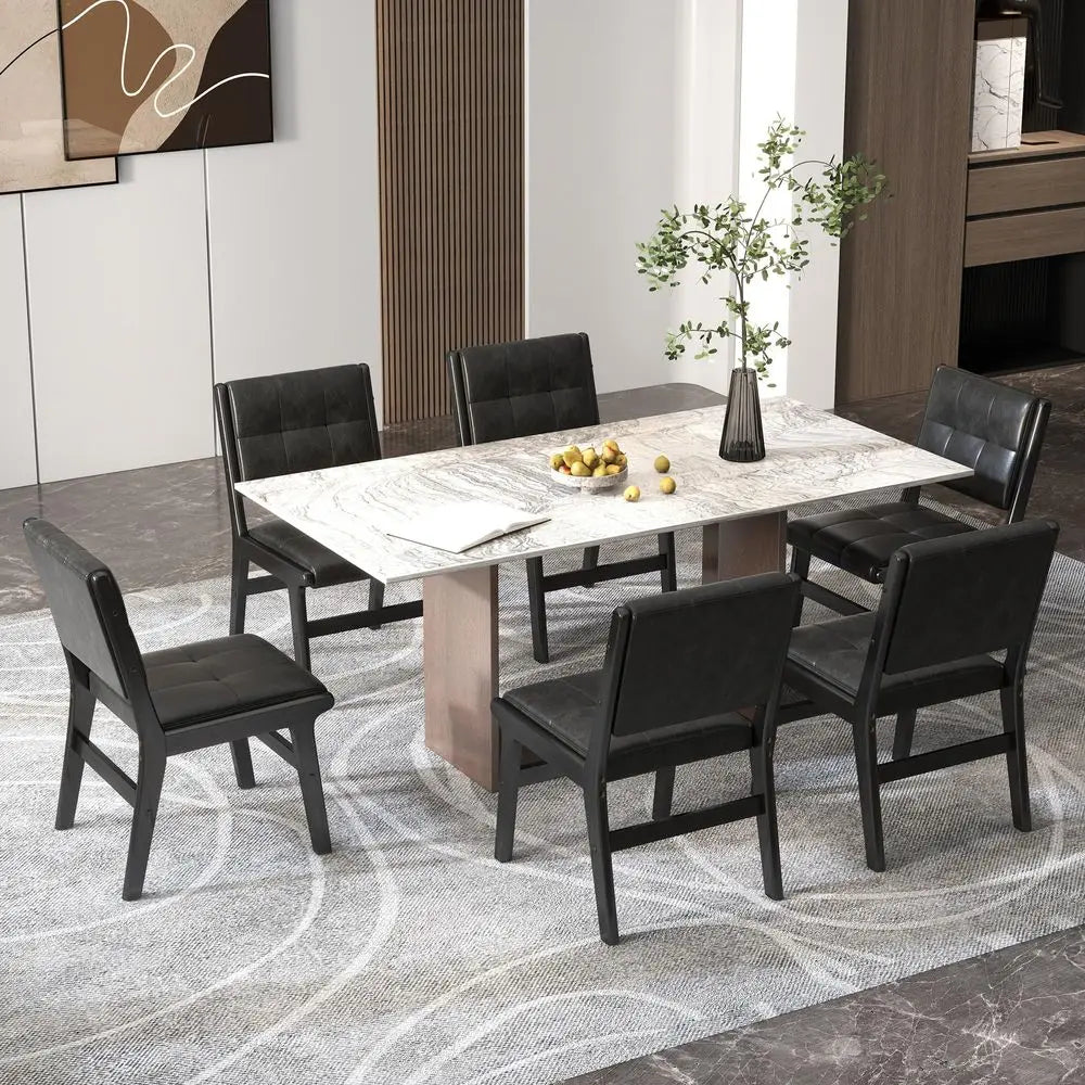 Faux Leather Dining Chairs Set of 6