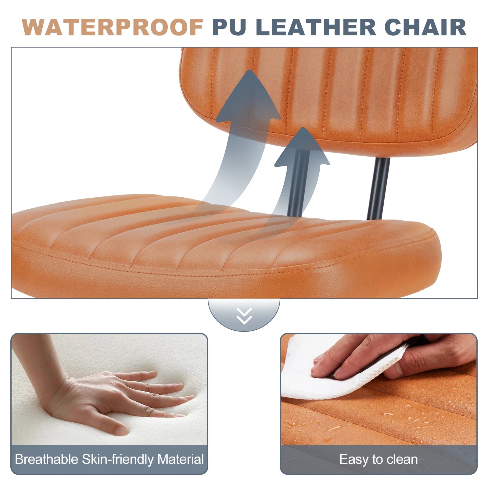 Armless Office Desk Chair Back