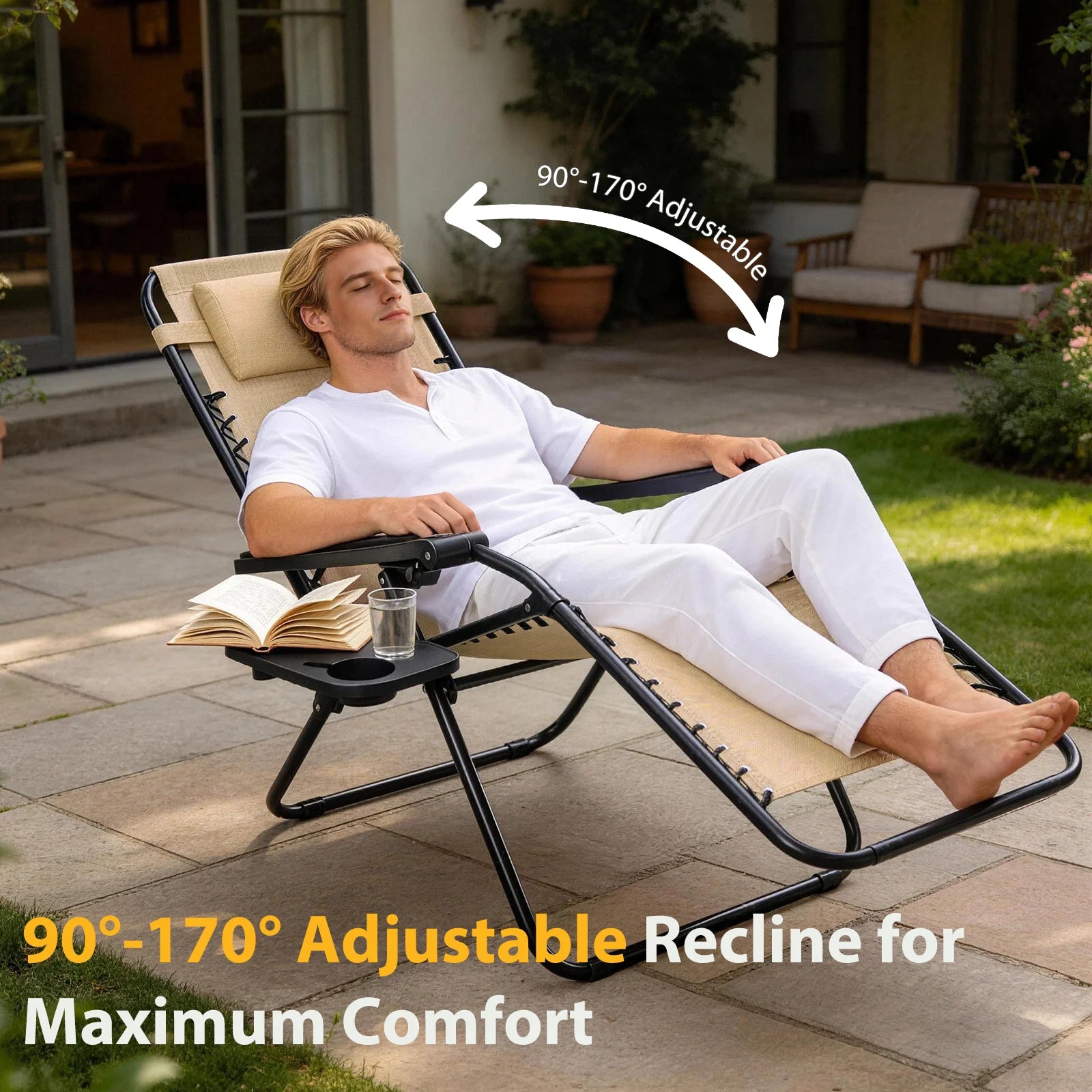 Portable Zero Gravity Recliner Chairs Set of 2
