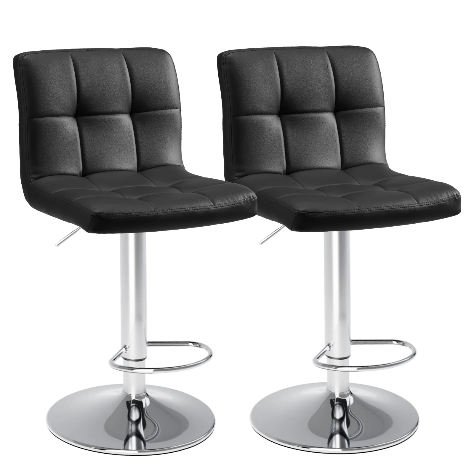 2 Leather Bar Stools Counter Height Bar
