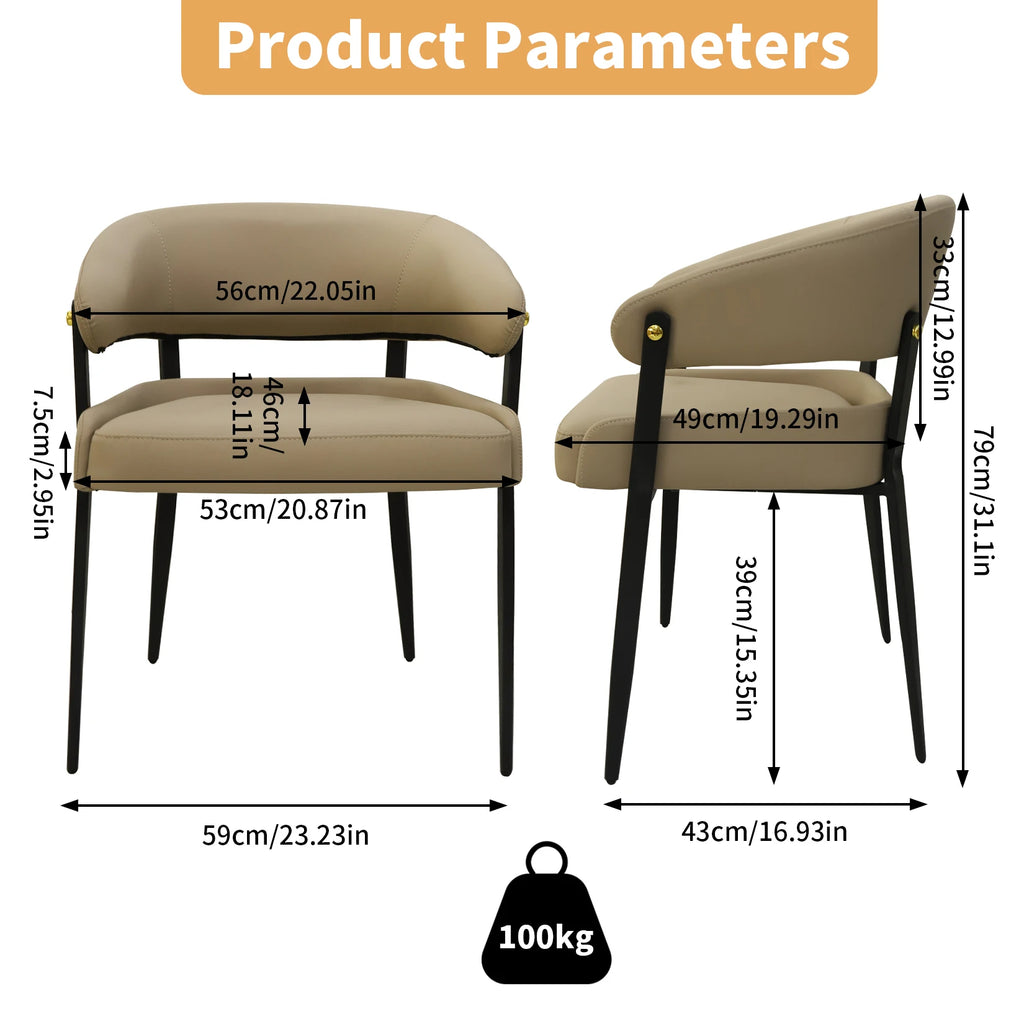 Set of 2 Luxury   Dining Chairs