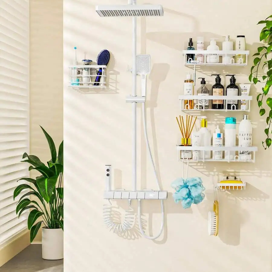 Adhesive Shower Caddy 5 Pack, Rustproof Stainless Steel