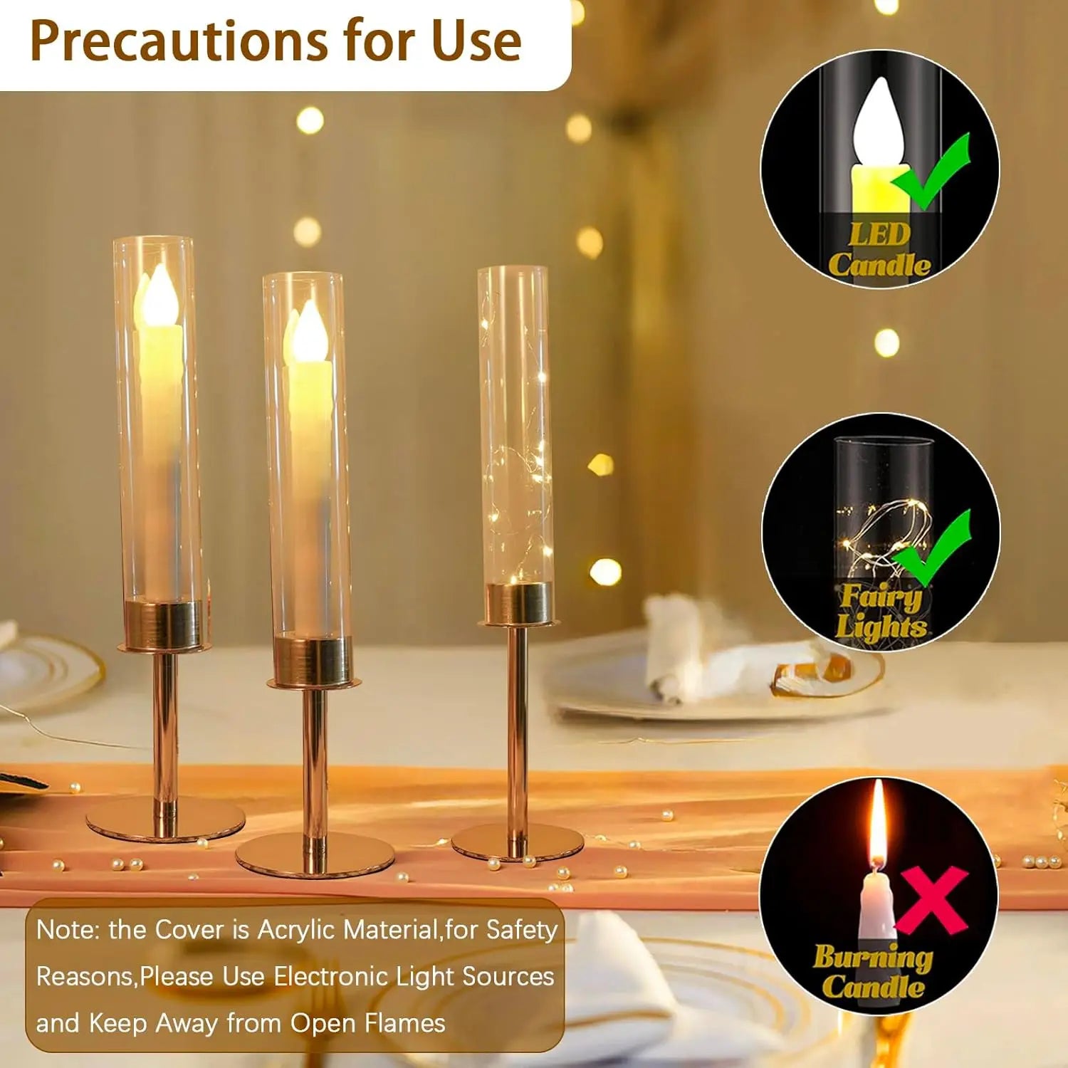 12 pcs Gold Candle Sticks Holder Table Centerpiece