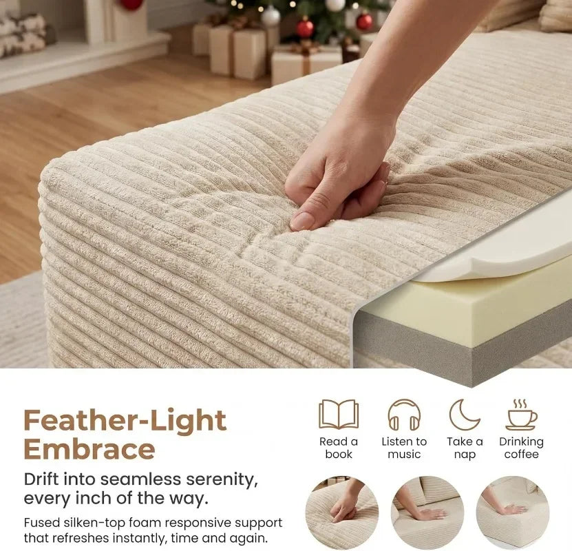 Cloud Sectional Couch Sofa with L-Shape Chaise