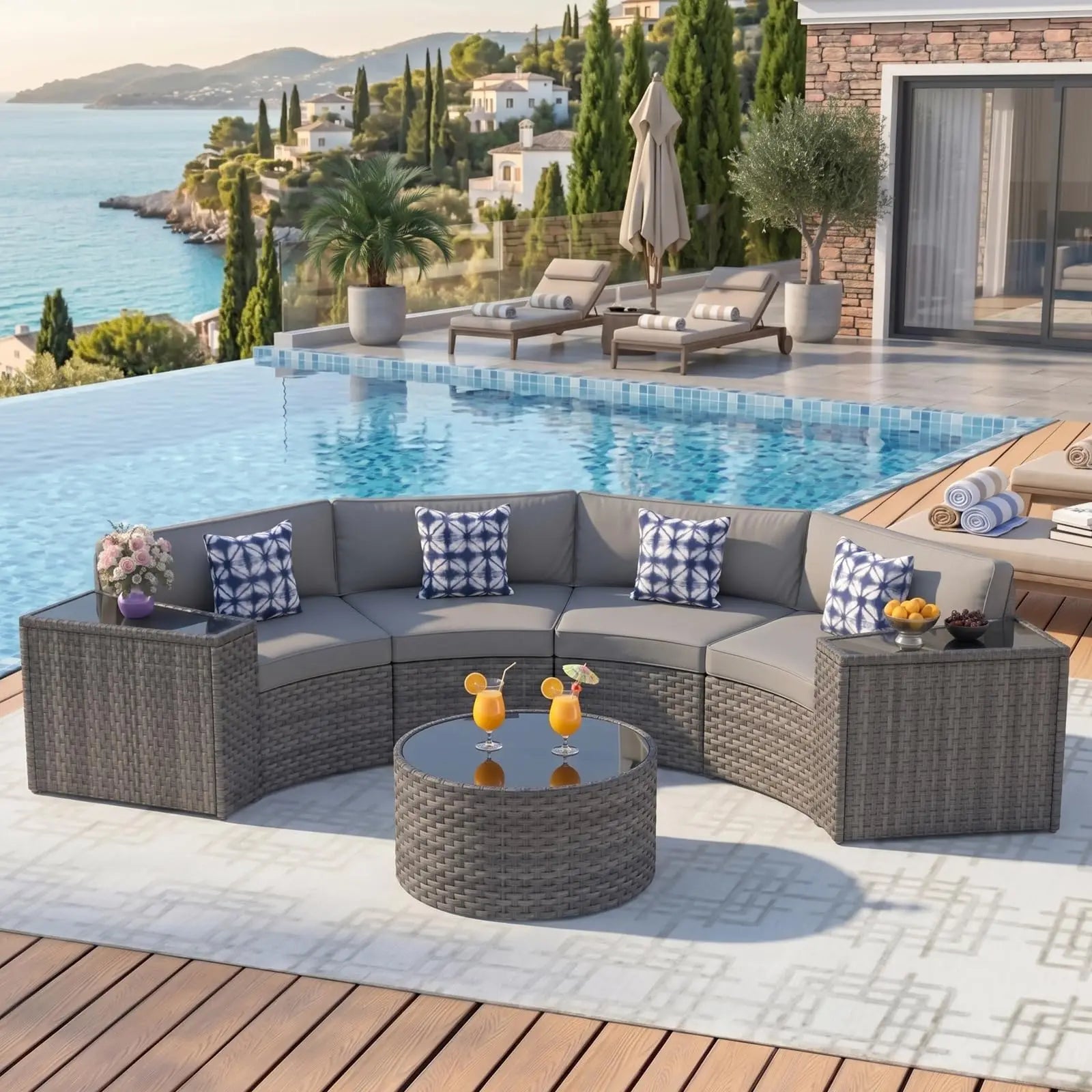 Outdoor Patio Furniture Set with Coffee Table