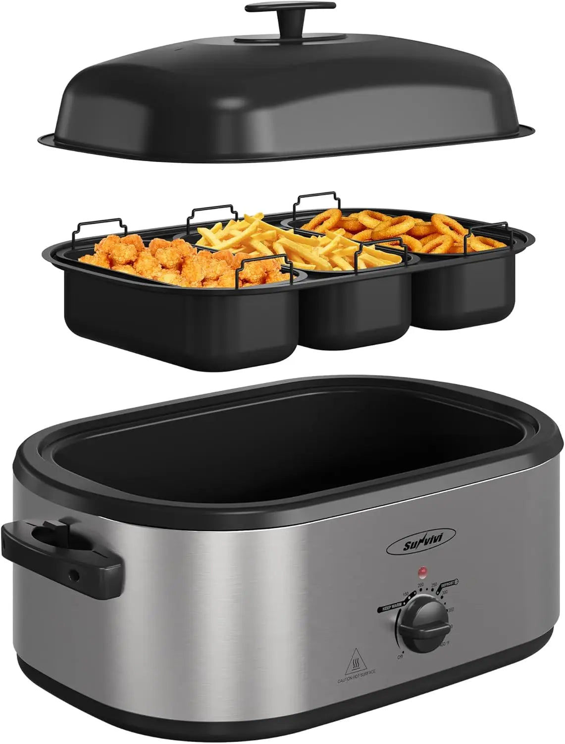 24 QT Electric Roaster Oven with Self-Basting Lid
