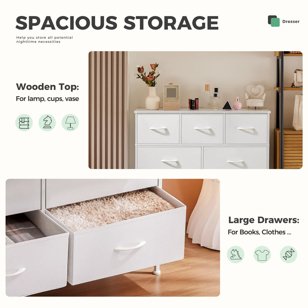 Wardrobes Chest White Lover Fabric Drawers