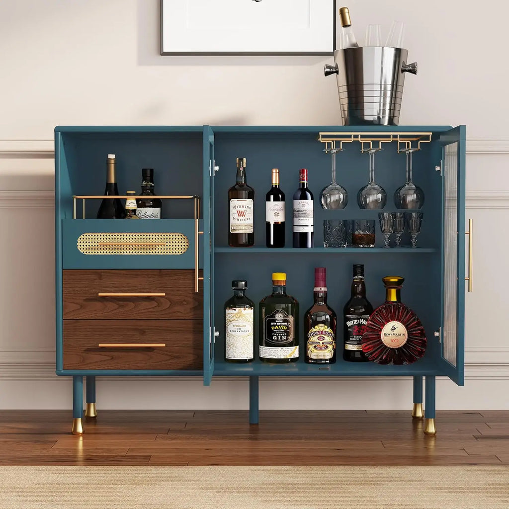 48" Coffee Bar Cabinet with Wine Racks and Drawers