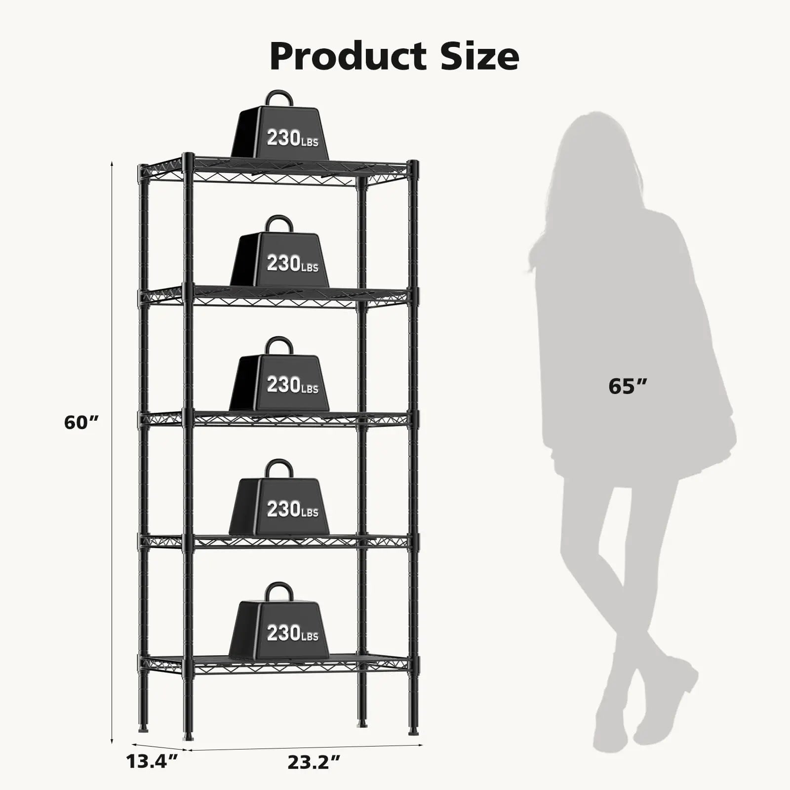 3-5 Tier Metal Wire Storage Shelves Adjustable