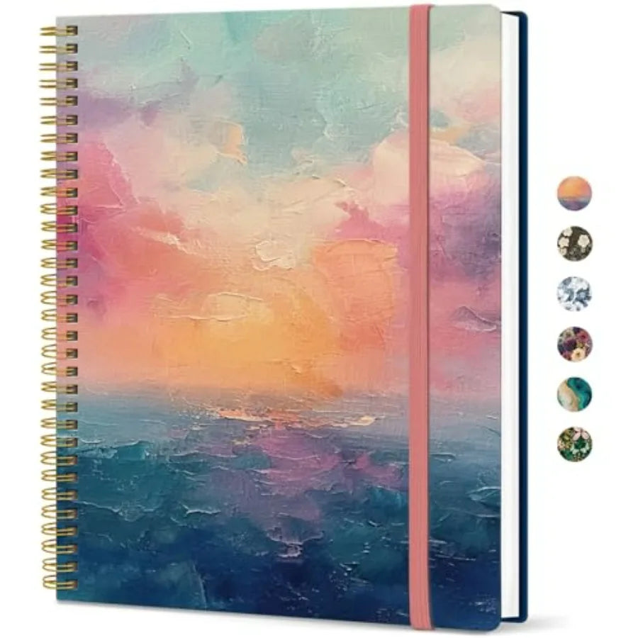 Large Spiral Lined Journal for Women, 8.5" x 11" Notebooks for Work Collge Ruled, A4 Aesthetic Cute Journaling Notebooks for Wr