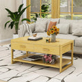 Sensor Light Storage Coffee Table with Drawers