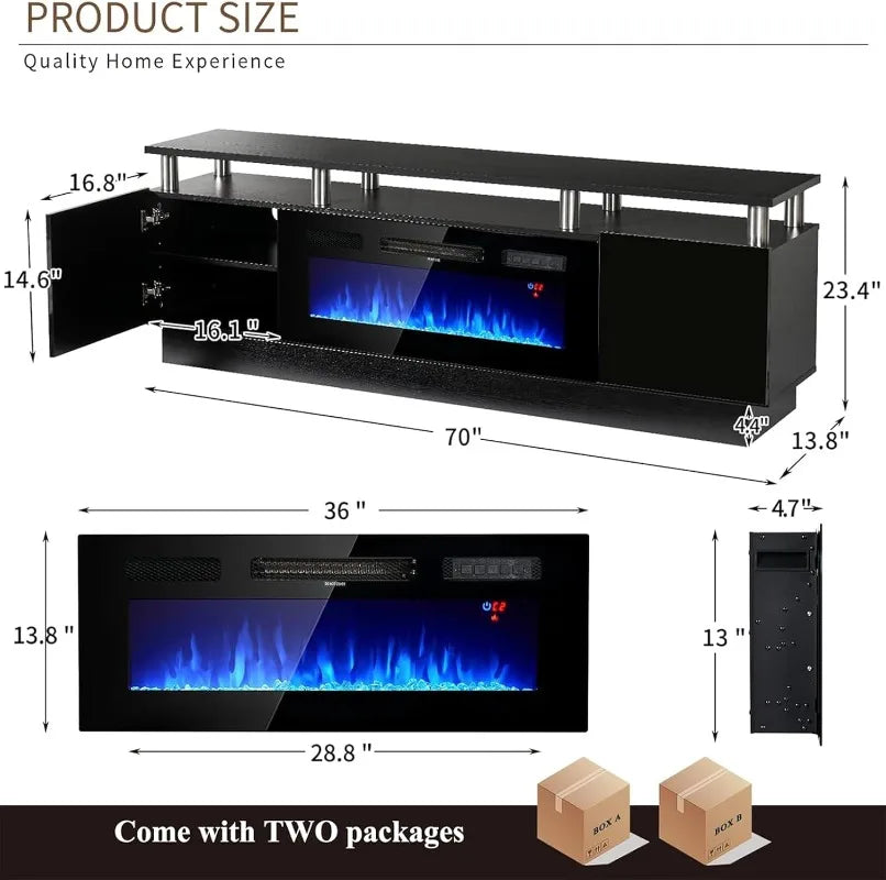 Fireplace TV Stand with 36" Electric Fireplace