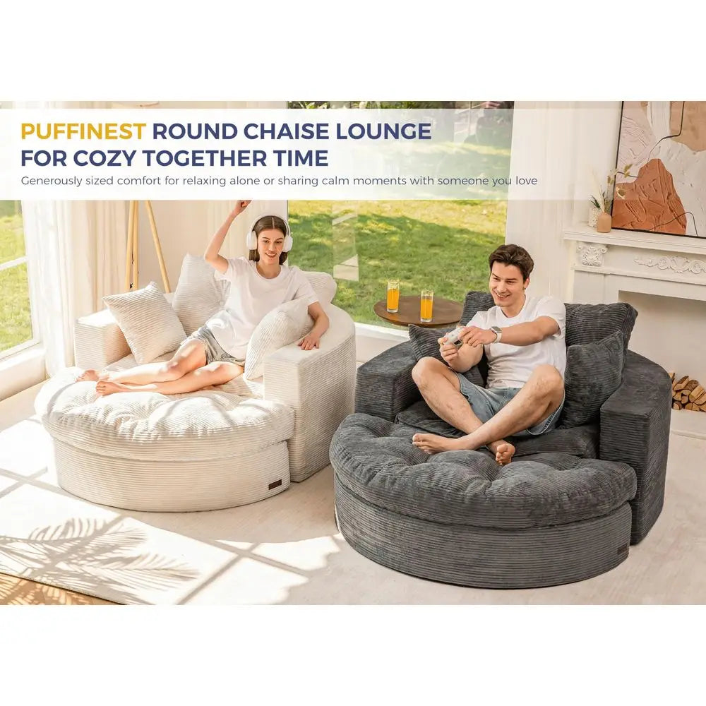 Oversized Round Chaise Lounge Sofa,