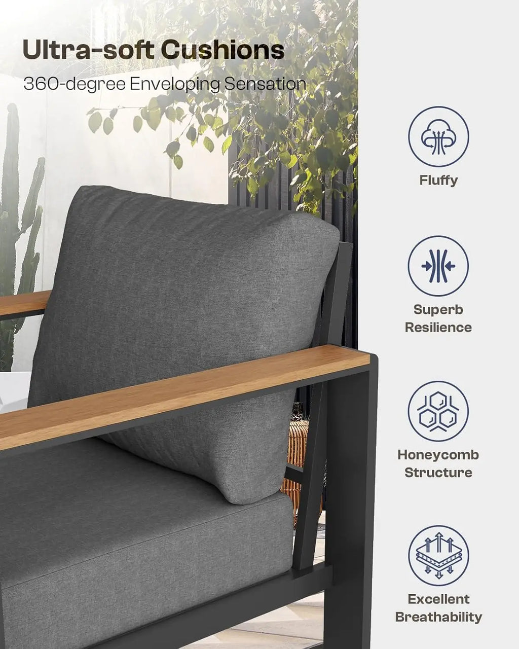 Aluminum Outdoor Furniture Set with Coffee Table